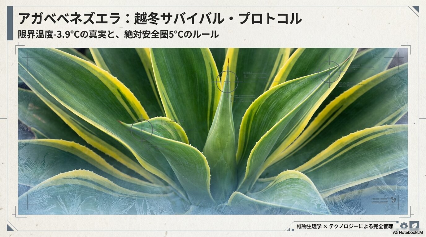 アガベベネズエラの耐寒性限界と越冬サバイバル・プロトコルを示すタイトル画像