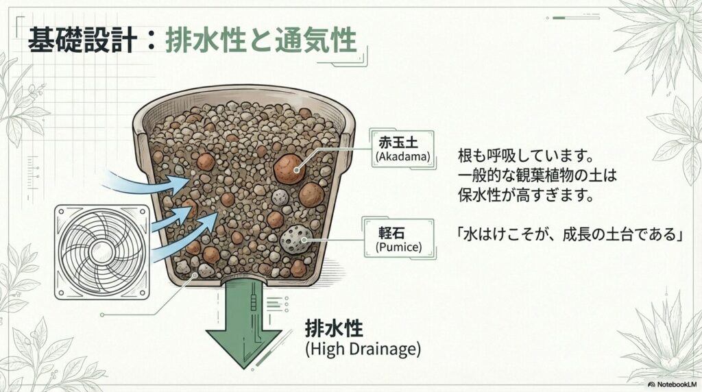 アガベアテナータの成長速度を早める赤玉土と軽石を使った通気性・排水性の高い用土ブレンド