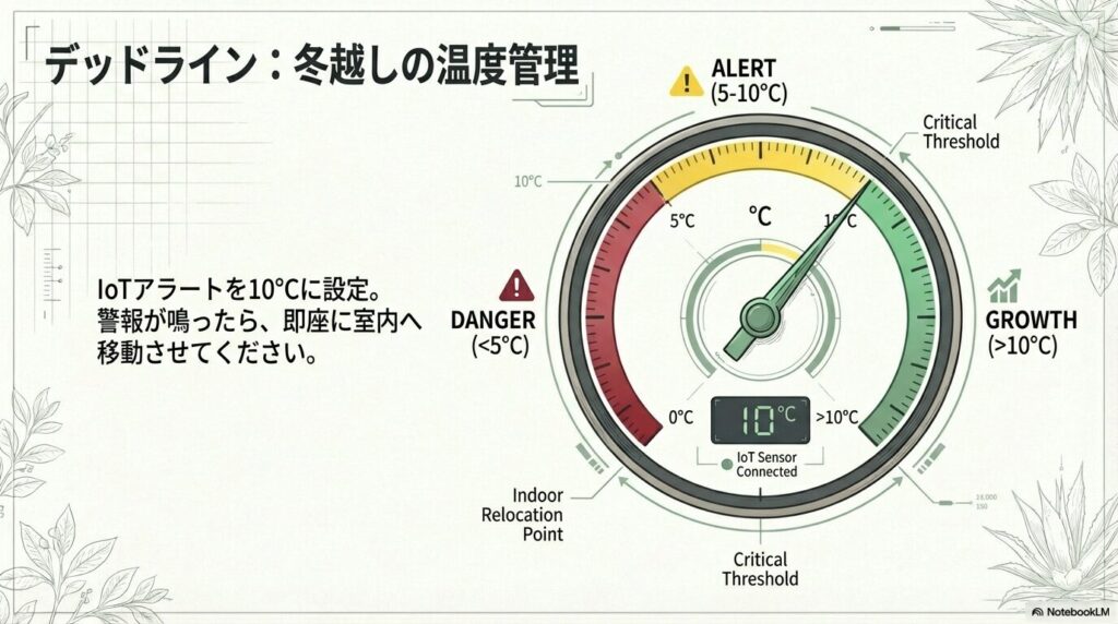 アガベアテナータの耐寒性ボーダーラインと冬越し時の10度での室内移動アラート