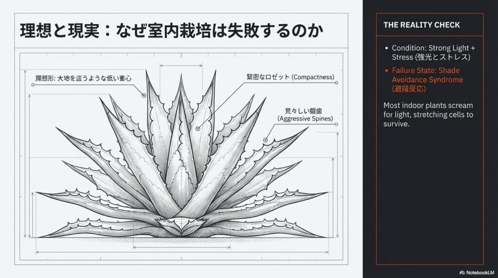 アガベが輸送ストレスや不適切な水分管理で引き起こす軟腐病（Soft Rot）による組織溶解の警告