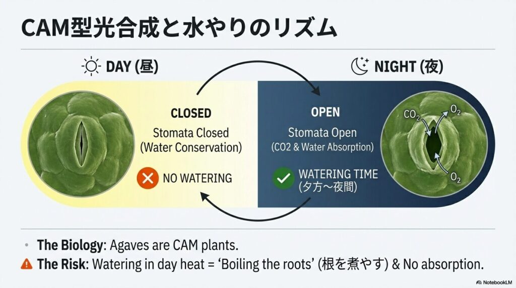 アガベの直射日光不足による徒長とは
