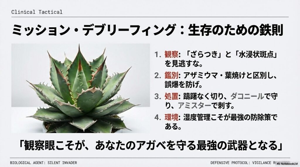 炭疽病の脅威から守り抜かれ美しいロゼットを展開する健康なアガベの写真