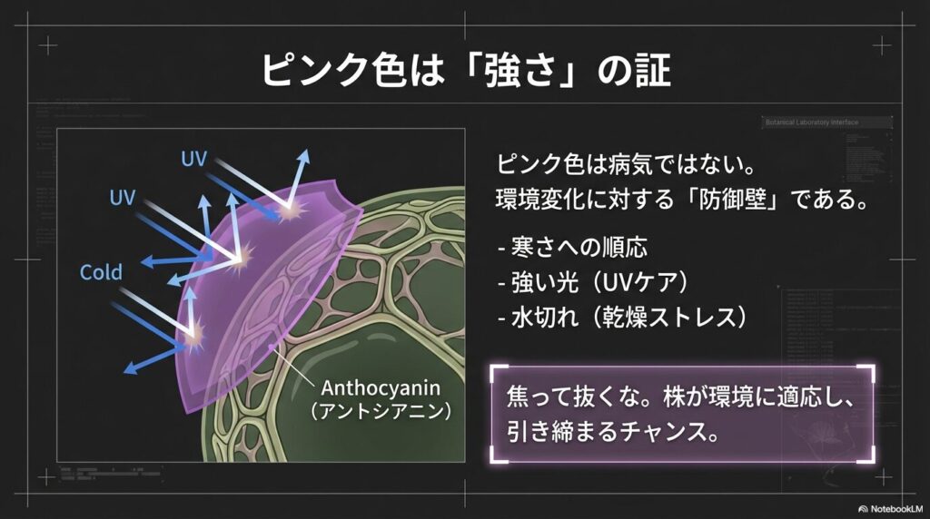 アガベの根が環境ストレスによってピンク色のアントシアニンを生成するメカニズム