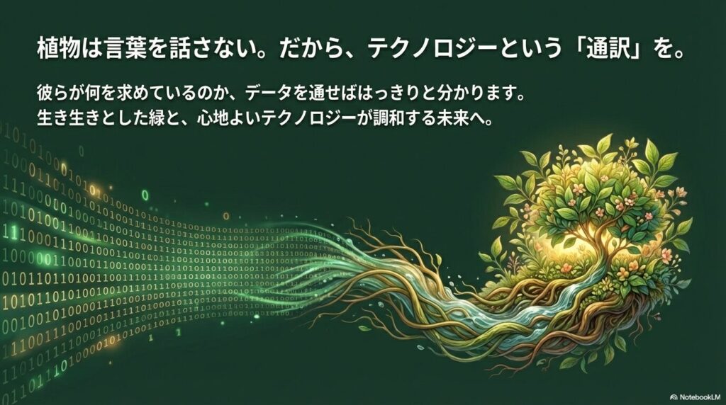 植物は、言葉を話しません。だからテクノロジーという「通訳」を