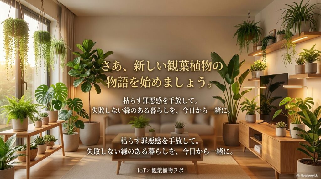 テクノロジーで育てる新しい観葉植物の物語を、今日から一緒に始めましょう!