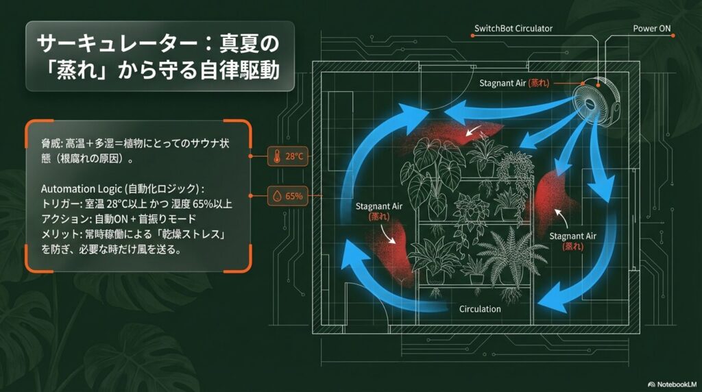 温湿度データに連動して自律駆動するSwitchBotサーキュレーター