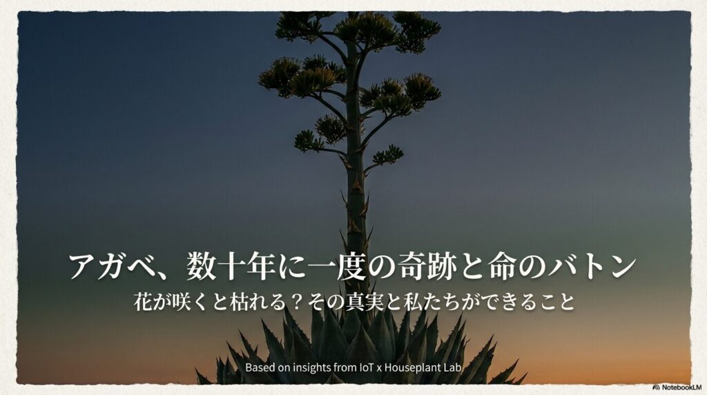 アガベは花が咲くと枯れるという現象の結論と進化の運命