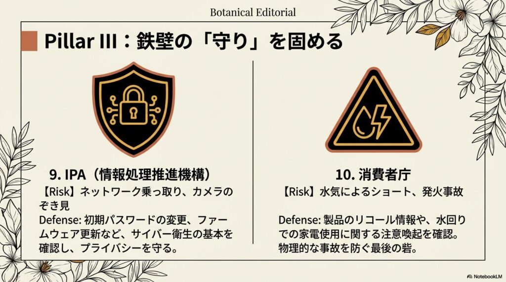 IPAと消費者庁の情報でIoT機器のセキュリティ対策と安全な物理配置を固める