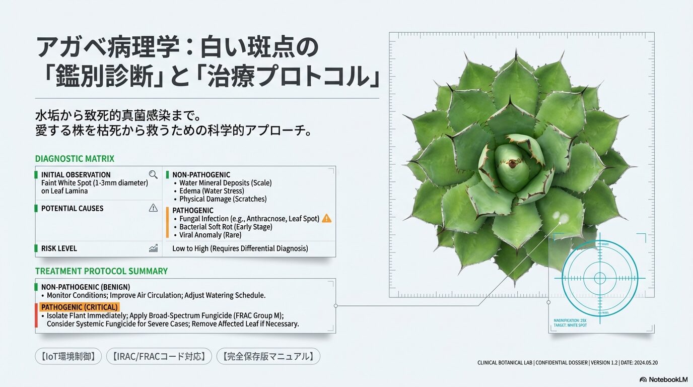 アガベの白い斑点の原因と対策！病気や害虫から株を守る完全ガイド