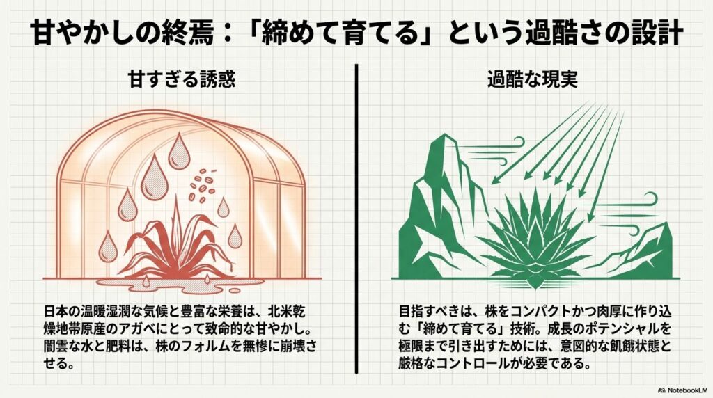 アガベをハイポネックスで締めて育てるための環境比較