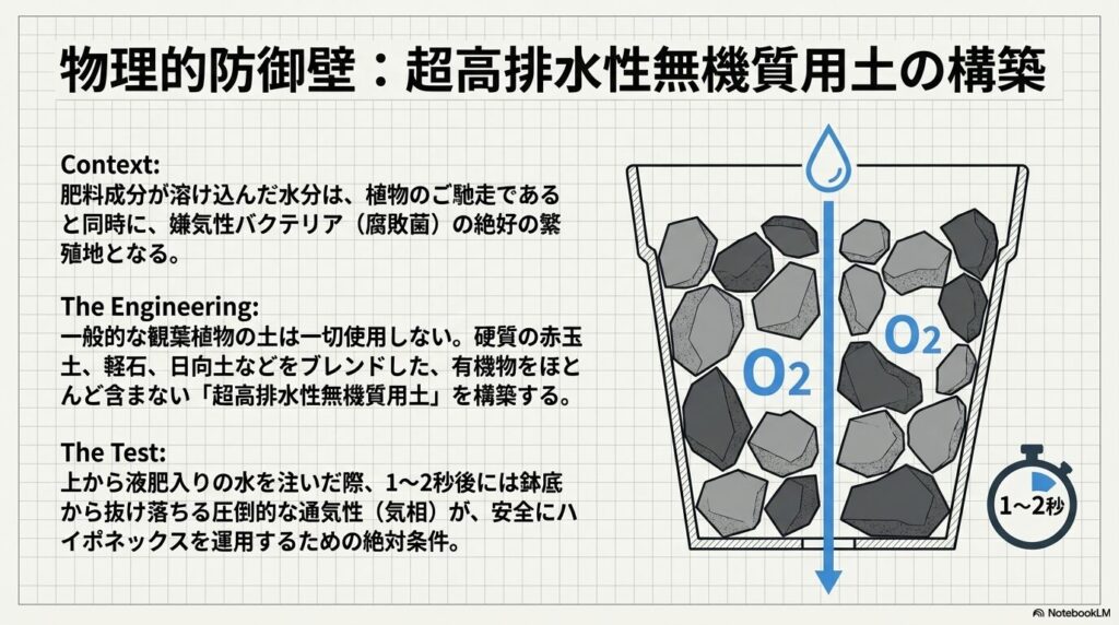 アガベのハイポネックス運用を支える超高排水性無機質用土