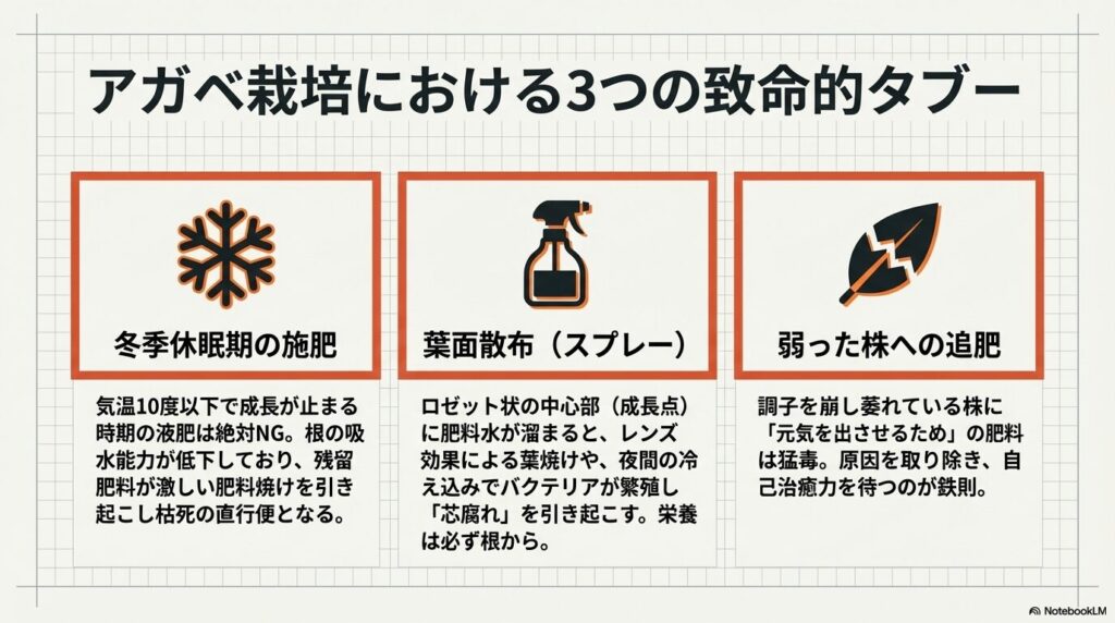 アガベにハイポネックスを与える際の3つの致命的タブー