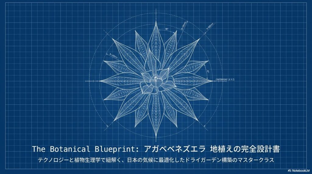 アガベベネズエラ地植えの完全設計書。テクノロジーと植物生理学を用いたドライガーデン構築図