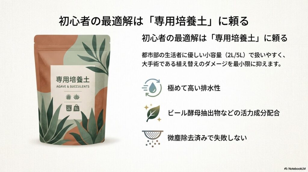 アガベ・多肉植物専用の小容量培養土パッケージ
