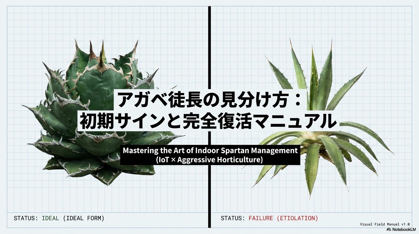 アガベの徒長の見分け方：初期サインと完全復活マニュアル