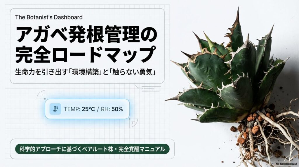 アガベ発根管理の完全ロードマップ：環境構築と触らない勇気を解説したマニュアルの表紙画像