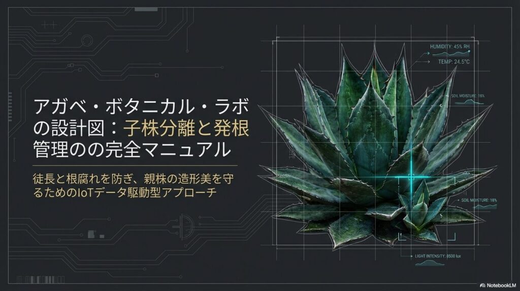 アガベの子株を放置せず分離や発根管理を行うためのIoTデータ駆動型マニュアル
