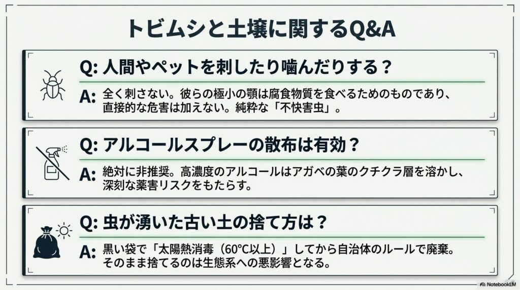 アガベのトビムシ被害や土壌処分に関するよくある質問と回答