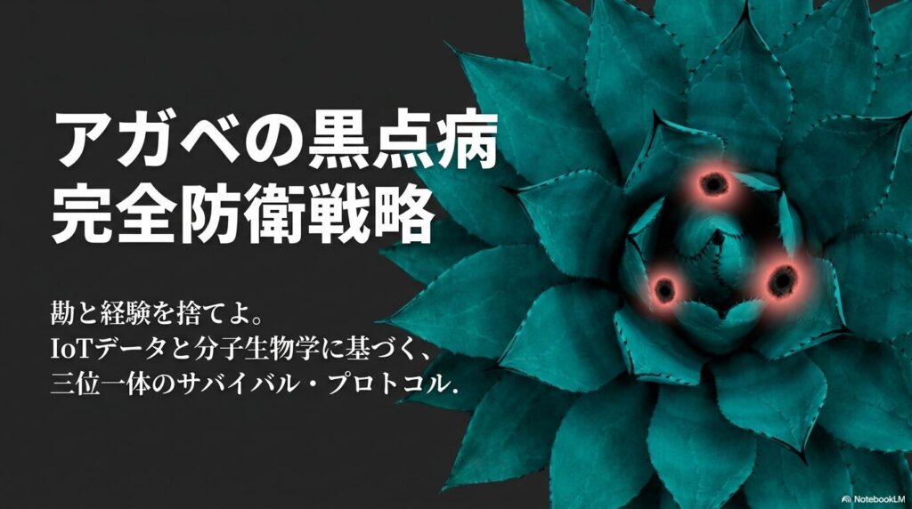 アガベの黒点病対策を解説する完全防衛戦略のタイトルスライド