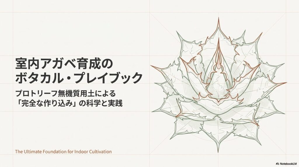 アガベのボタニカルアートと室内育成プレイブックのタイトル画像