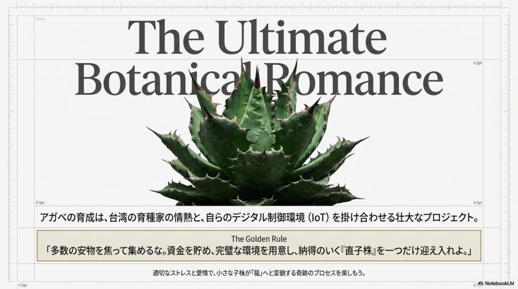 アガベの育成環境と直子株の迎え入れに関するゴールデンルール