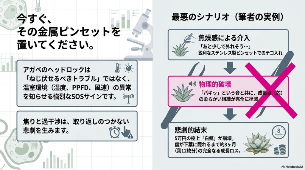 金属ピンセットによる物理的破壊と損失の最悪シナリオ