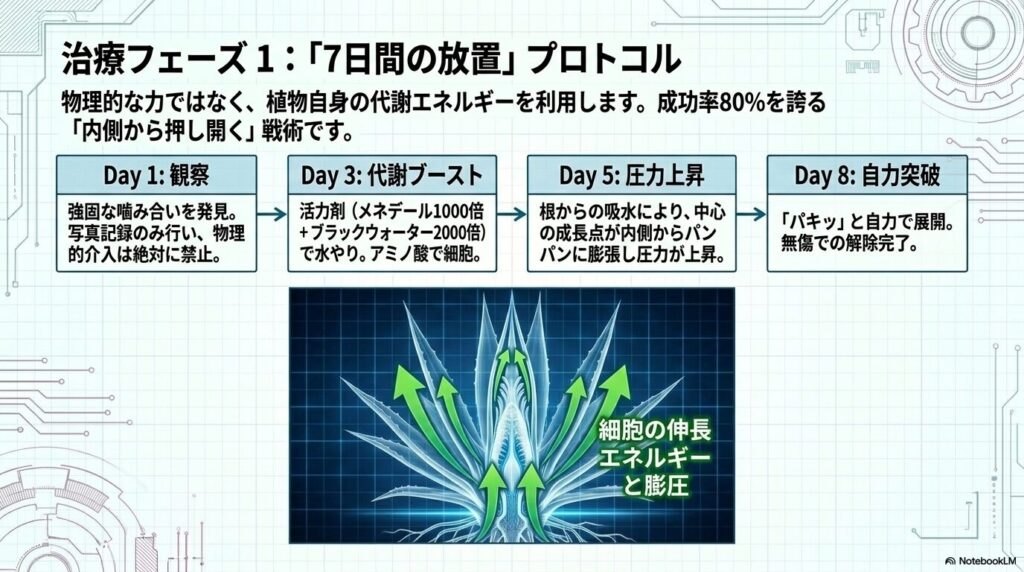 植物の細胞伸長エネルギーと膨圧による内側からの自力展開メカニズム