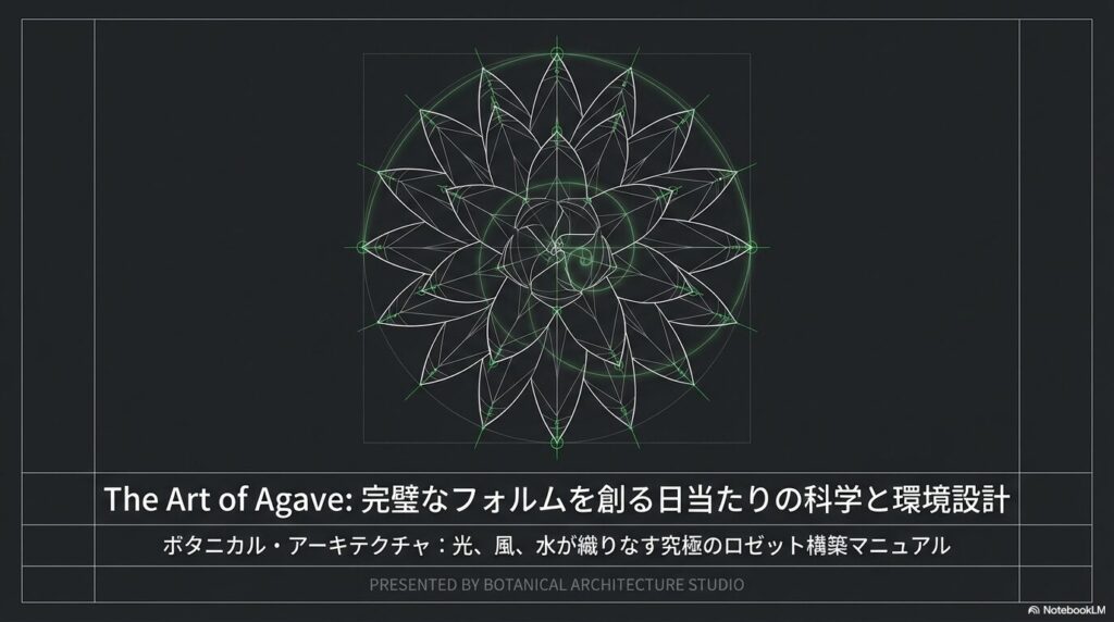 アガベの日当たりと環境設計の科学を示すタイトル画像
