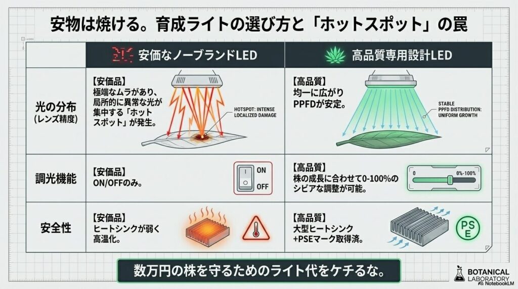 緊急トラブルシューティング(色抜け、斑点、下葉の枯れ)とアクリル板遮光の危険性