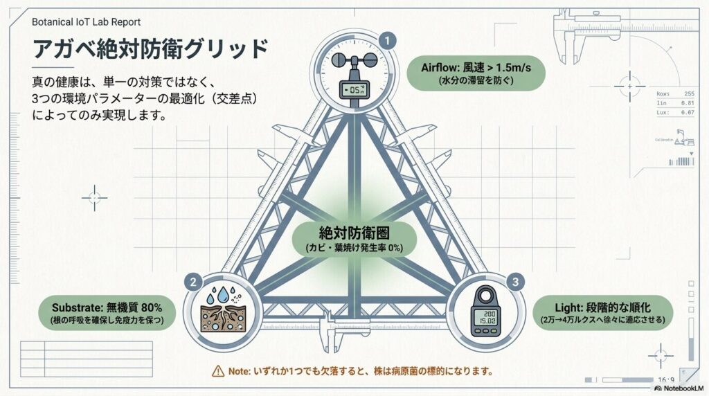 無機質土壌、風速、段階的順化の3つの防衛環境の交差点